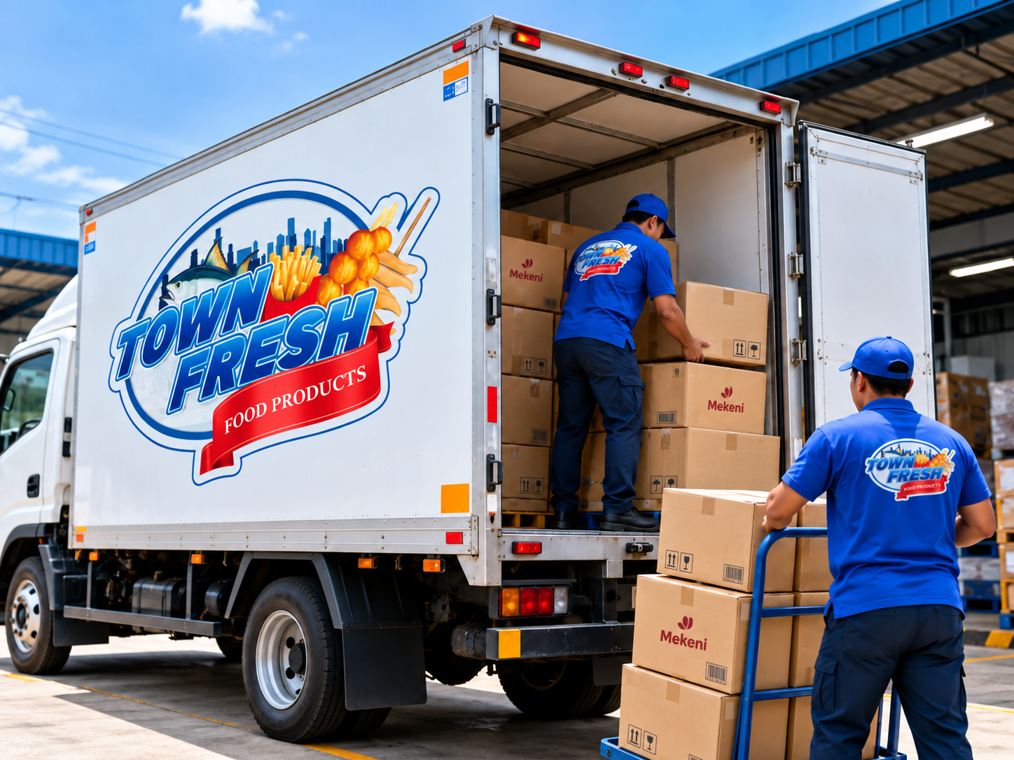Townfresh distribution truck being loaded with stock